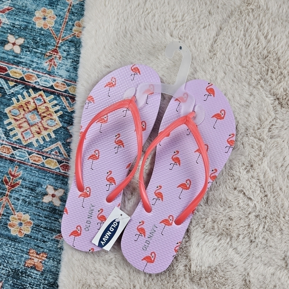 Old Navy Flamingo Flip Flop Sandals US 8